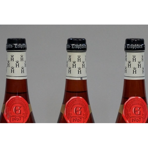 599 - Three 70cl bottles of Niersteiner Hergottstroppfchen Auslese, 1967, Gerhardt. (3)... 