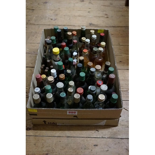 689 - A large quantity of alcohol miniatures. (qty)