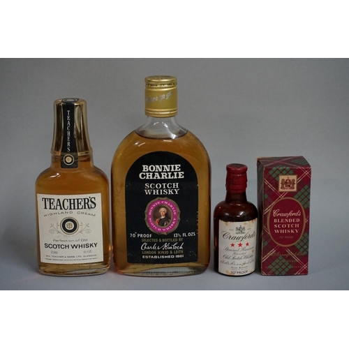 695 - A 13 1/3 fl.oz bottle of Bonnie Charlie blended whisky, (seal broken); together with a 6 2/3 fl.oz. ... 