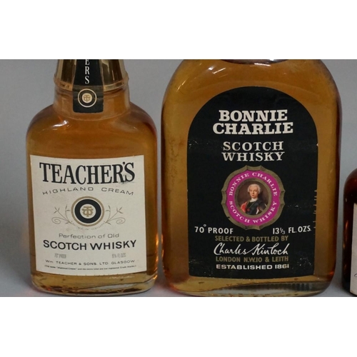 695 - A 13 1/3 fl.oz bottle of Bonnie Charlie blended whisky, (seal broken); together with a 6 2/3 fl.oz. ... 