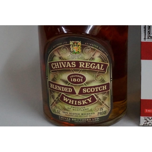 696 - Two 26 2/3 fl.oz. bottles of Chivas Regal 12 year old blended whisky, probably 1960s bottlings,... 