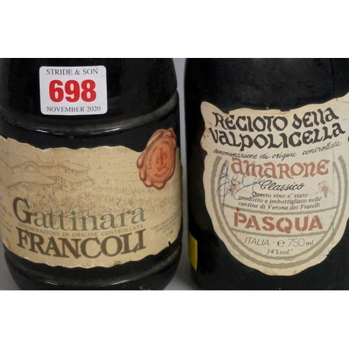 698 - A 75cl bottle of Pasqua Amarone della Valpolicella, 1985; together with a 72cl bottle of F... 