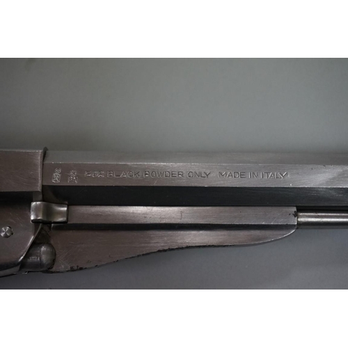 1929A - A New Model Army .44 cal black powder pistol, by Hilton, in fitted box, (a.f.). Please Note: Black p... 