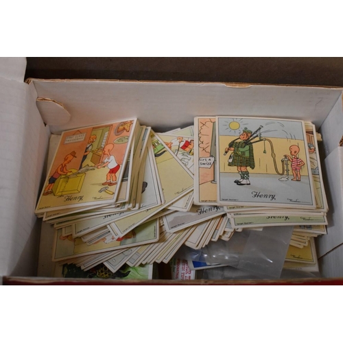 221 - MATCHBOX LABELS, TRADE CARDS, ETC: quantity in box inc. album of Typhoo Tea cards, various ciga... 