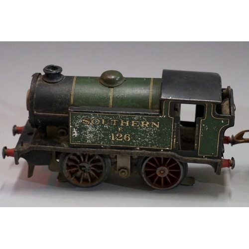 537 - A Hornby O gauge O-4-0 LNER No 1 Special tank locomotive 1368 and tender; together with another Horn... 