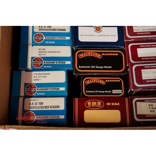 563 - A collection of boxed 'OO' gauge items, comprising: an Airfix 31 Class locomotive; seven Airfix wago... 