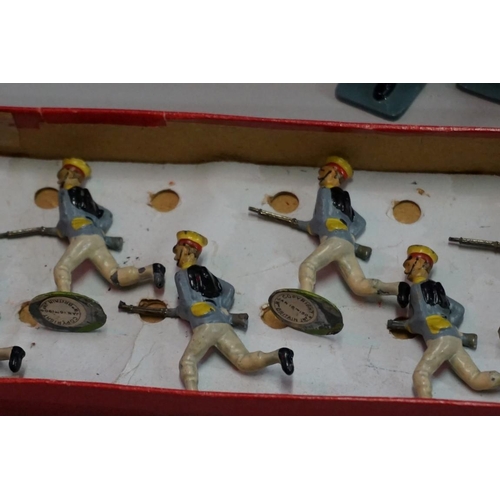 573 - A Britain's set 134 'Japanese Infantry', boxed; together with four King & Country 'Colonial Hong... 