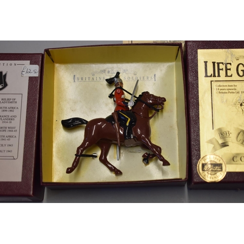 580A - Two Britain's cavalry figures, comprising 'Life Guard 1837'; and 'The Royal Dragoons', each boxed.... 