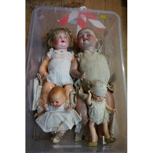 584 - Four various dolls, comprising: a Heubach Koppelsdorf 300-5; a Simon & Halbig 156/8; an Armand M... 