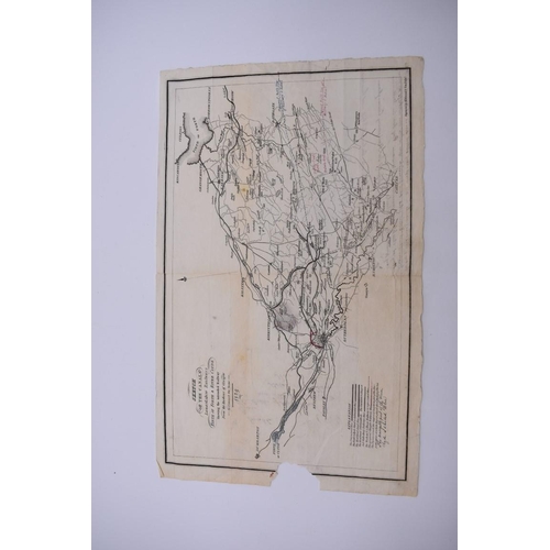 123 - CANAL MAP, POSTED, 1830: 'Sketch of the Canals Lanarkshire Railways Firth of Forth & River Clyde... 