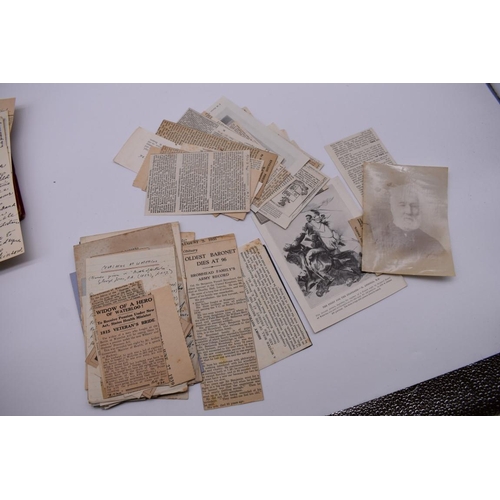 128 - BATTLE OF WATERLOO: collection of cuttings and letters to Rev N Kynaston Gaskell, research mate... 