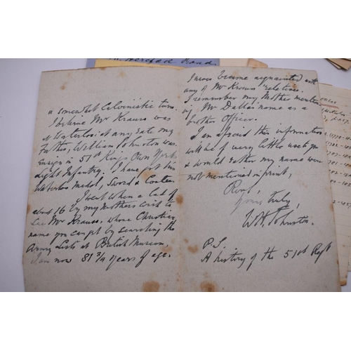 128 - BATTLE OF WATERLOO: collection of cuttings and letters to Rev N Kynaston Gaskell, research mate... 