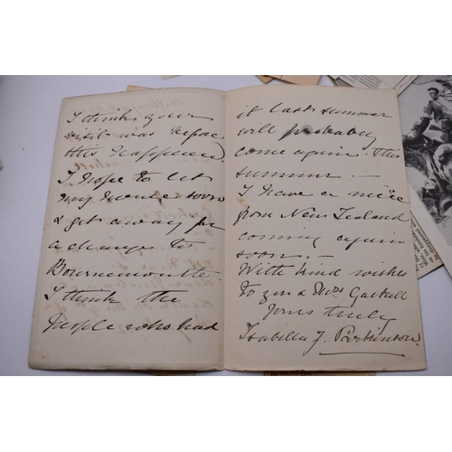 128 - BATTLE OF WATERLOO: collection of cuttings and letters to Rev N Kynaston Gaskell, research mate... 