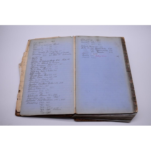 130 - SHIPS TONNAGE, MANUSCRIPT LOG: manuscript log of tonnage notes, approx 300pp, detailed entries ... 