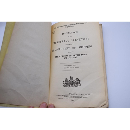 131 - SHIPS TONNAGE: bound volume of pamphlets and notes relating to shipping surveyors, early 20thc:... 