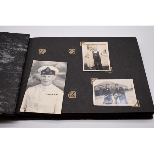 132 - PHOTOGRAPH ALBUMS: SINGAPORE: album of b&w snapshot photographs, family and military live Singap... 