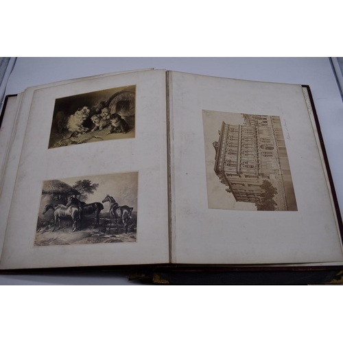 148 - PHOTOGRAPH ALBUMS: 2 folio albums, both worn with contents partially excised, numerous albumen ... 