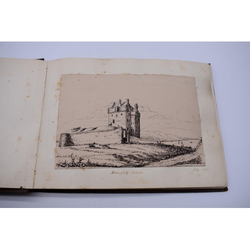 154 - SCOTLAND, VICTORIAN PEN & INK SKETCHES: small album of 23 accomplished pen & ink sketch... 