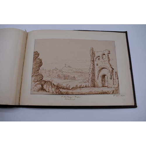 154 - SCOTLAND, VICTORIAN PEN & INK SKETCHES: small album of 23 accomplished pen & ink sketch... 