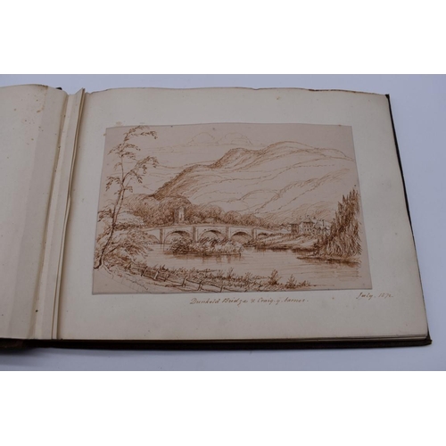 154 - SCOTLAND, VICTORIAN PEN & INK SKETCHES: small album of 23 accomplished pen & ink sketch... 