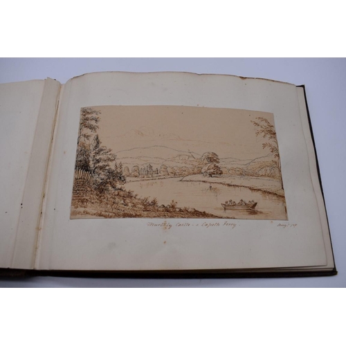 154 - SCOTLAND, VICTORIAN PEN & INK SKETCHES: small album of 23 accomplished pen & ink sketch... 