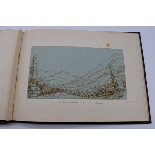 154 - SCOTLAND, VICTORIAN PEN & INK SKETCHES: small album of 23 accomplished pen & ink sketch... 