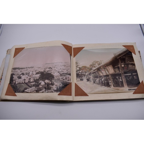 155 - PHOTOGRAPH ALBUM: JAPAN: varied album of approx 97 tinted albumen print views of Japan, circa 1900, ... 