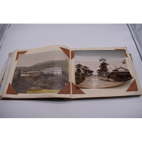 155 - PHOTOGRAPH ALBUM: JAPAN: varied album of approx 97 tinted albumen print views of Japan, circa 1900, ... 