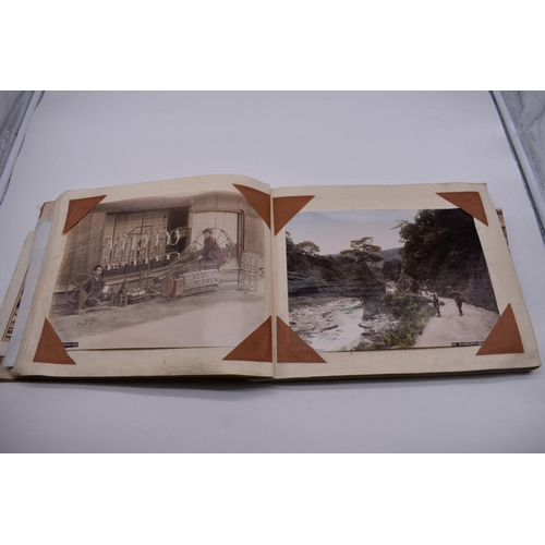 155 - PHOTOGRAPH ALBUM: JAPAN: varied album of approx 97 tinted albumen print views of Japan, circa 1900, ... 