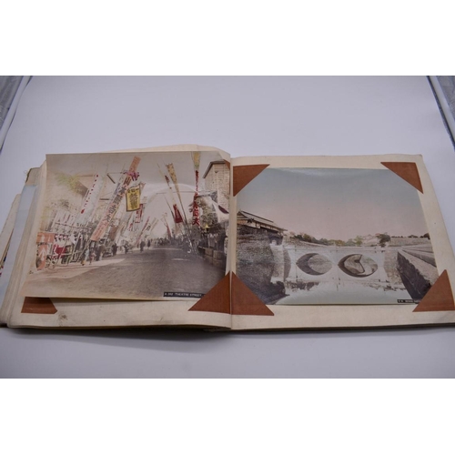 155 - PHOTOGRAPH ALBUM: JAPAN: varied album of approx 97 tinted albumen print views of Japan, circa 1900, ... 