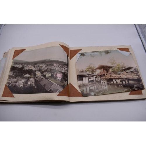 155 - PHOTOGRAPH ALBUM: JAPAN: varied album of approx 97 tinted albumen print views of Japan, circa 1900, ... 