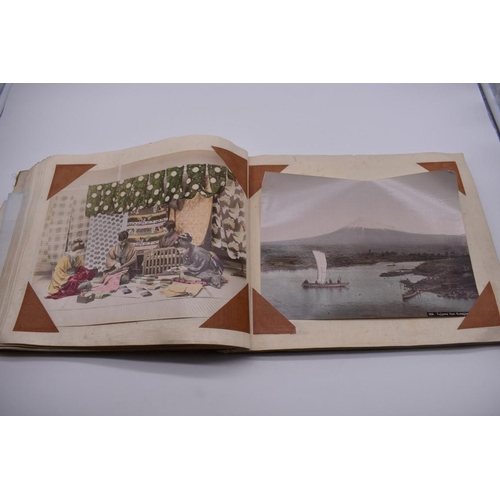 155 - PHOTOGRAPH ALBUM: JAPAN: varied album of approx 97 tinted albumen print views of Japan, circa 1900, ... 