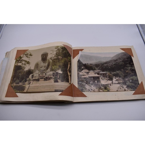 155 - PHOTOGRAPH ALBUM: JAPAN: varied album of approx 97 tinted albumen print views of Japan, circa 1900, ... 