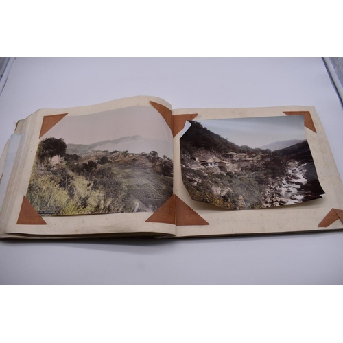 155 - PHOTOGRAPH ALBUM: JAPAN: varied album of approx 97 tinted albumen print views of Japan, circa 1900, ... 