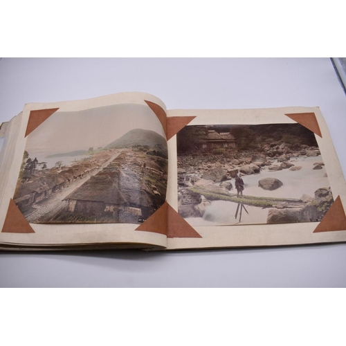 155 - PHOTOGRAPH ALBUM: JAPAN: varied album of approx 97 tinted albumen print views of Japan, circa 1900, ... 