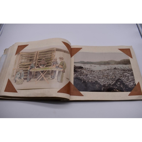 155 - PHOTOGRAPH ALBUM: JAPAN: varied album of approx 97 tinted albumen print views of Japan, circa 1900, ... 