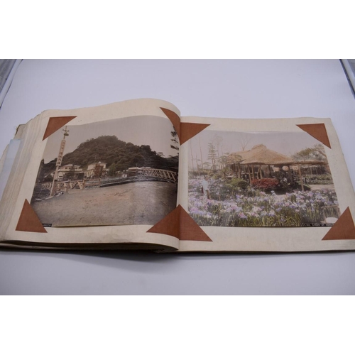 155 - PHOTOGRAPH ALBUM: JAPAN: varied album of approx 97 tinted albumen print views of Japan, circa 1900, ... 