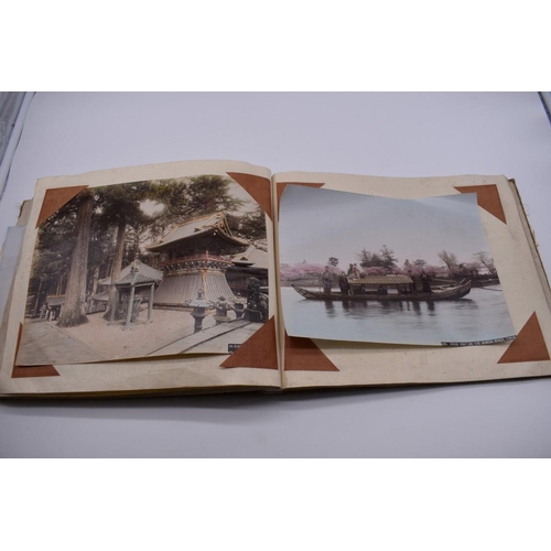 155 - PHOTOGRAPH ALBUM: JAPAN: varied album of approx 97 tinted albumen print views of Japan, circa 1900, ... 