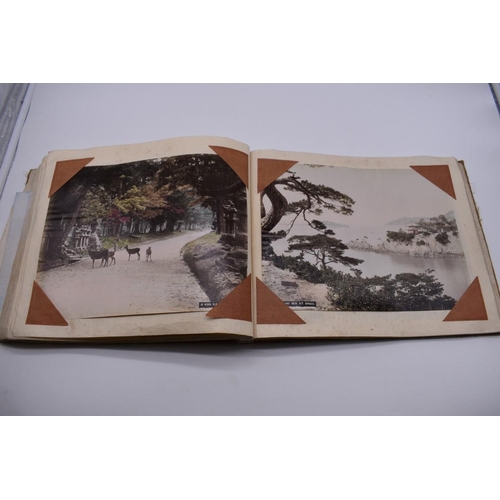 155 - PHOTOGRAPH ALBUM: JAPAN: varied album of approx 97 tinted albumen print views of Japan, circa 1900, ... 