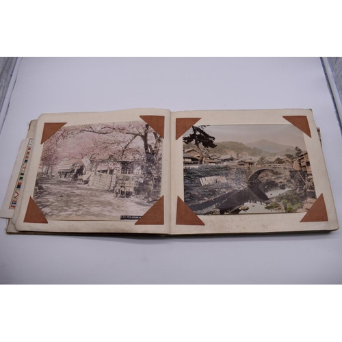 155 - PHOTOGRAPH ALBUM: JAPAN: varied album of approx 97 tinted albumen print views of Japan, circa 1900, ... 