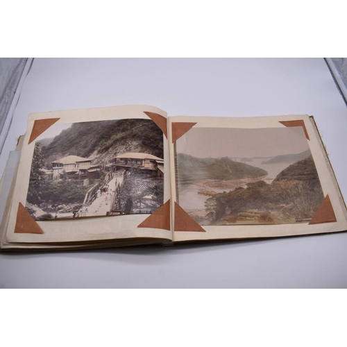 155 - PHOTOGRAPH ALBUM: JAPAN: varied album of approx 97 tinted albumen print views of Japan, circa 1900, ... 