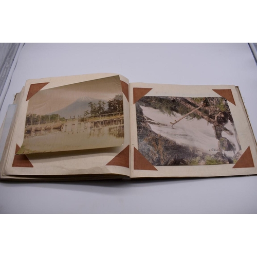 155 - PHOTOGRAPH ALBUM: JAPAN: varied album of approx 97 tinted albumen print views of Japan, circa 1900, ... 