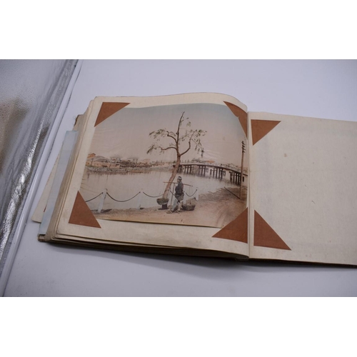 155 - PHOTOGRAPH ALBUM: JAPAN: varied album of approx 97 tinted albumen print views of Japan, circa 1900, ... 