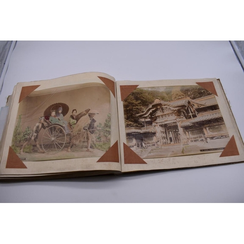 155 - PHOTOGRAPH ALBUM: JAPAN: varied album of approx 97 tinted albumen print views of Japan, circa 1900, ... 