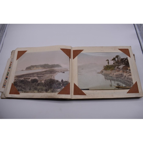 155 - PHOTOGRAPH ALBUM: JAPAN: varied album of approx 97 tinted albumen print views of Japan, circa 1900, ... 