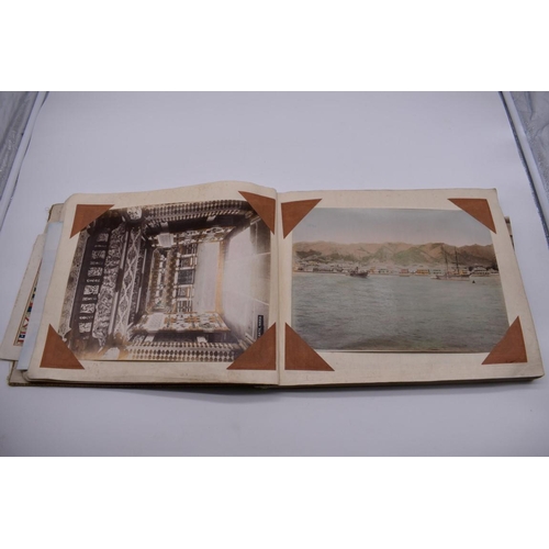 155 - PHOTOGRAPH ALBUM: JAPAN: varied album of approx 97 tinted albumen print views of Japan, circa 1900, ... 