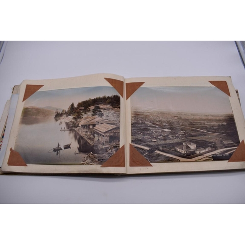 155 - PHOTOGRAPH ALBUM: JAPAN: varied album of approx 97 tinted albumen print views of Japan, circa 1900, ... 