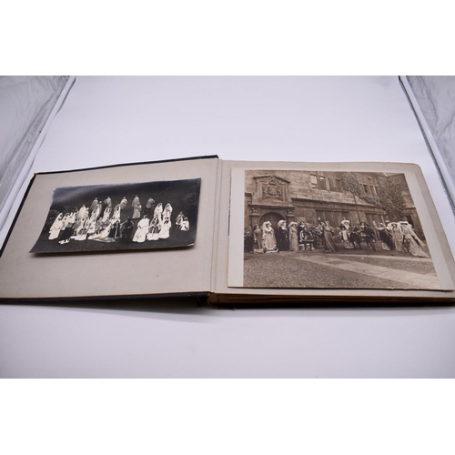 160 - PHOTOGRAPH ALBUM: HISTORICAL PAGEANT: late Victorian album of approx 60 photographs depicting histor... 