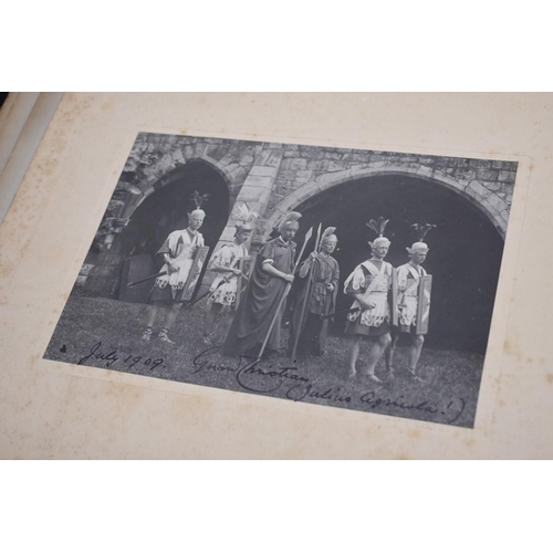 160 - PHOTOGRAPH ALBUM: HISTORICAL PAGEANT: late Victorian album of approx 60 photographs depicting histor... 