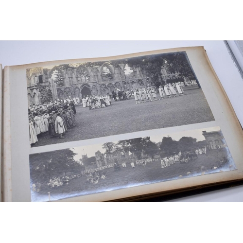 160 - PHOTOGRAPH ALBUM: HISTORICAL PAGEANT: late Victorian album of approx 60 photographs depicting histor... 